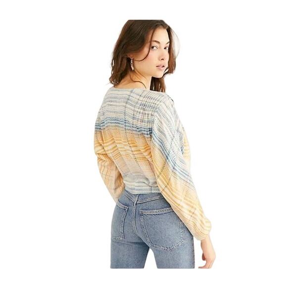 We The Free Maldives Cropped Wrap Plaid Top Small - Picture 3 of 4